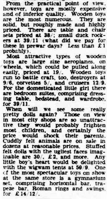 Children To Have Real Christmas. (1945, November 14). The Argus (Melbourne, Vic. : 1848 - 1956), p. 10. Retrieved December 19, 2012, from http://nla.gov.au/nla.news-article12153002