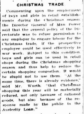 CHRISTMAS TRADE. (1942, December 7). Portland Guardian (Vic. : 1876 - 1953), p. 3 Edition: EVENING. Retrieved December 19, 2012, from http://nla.gov.au/nla.news-article64383060