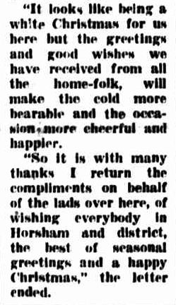 Soldier Sends Christmas Greetings From Korea. (1953, December 18). The Horsham Times (Vic. : 1882 - 1954), p. 1. Retrieved December 21, 2012, from http://nla.gov.au/nla.news-article72776493