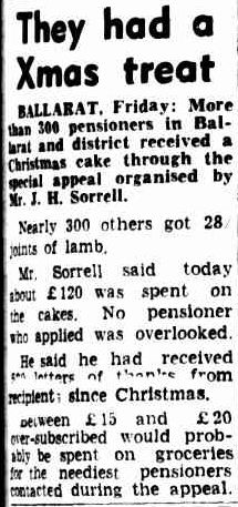 They had a Xmas treat. (1957, January 5). The Argus (Melbourne, Vic. : 1848 - 1956), p. 7. Retrieved December 23, 2012, from http://nla.gov.au/nla.news-article71774826