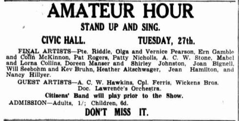 Advertising. (1942, October 24). Border Watch (Mount Gambier, SA : 1861 - 1954), p. 5. Retrieved January 15, 2013, from http://nla.gov.au/nla.news-article78118780