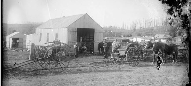 Buggies outside blacksmith's shop. Image courtesy of the State Library of Victoria - Elliot collection. http://handle.slv.vic.gov.au/10381/42869