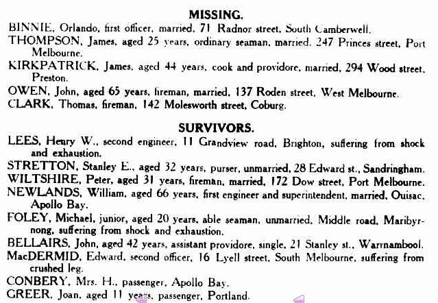 TEN PERISH IN WRECK. (1932, July 11). The Argus (Melbourne, Vic. : 1848 - 1957), p. 7. Retrieved July 8, 2013, from http://nla.gov.au/nla.news-article4462307