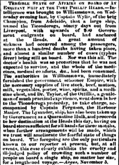MELBOURNE SHIPPING. (1852, November 15). Empire (Sydney, NSW : 1850 - 1875), p. 2. Retrieved September 28, 2013, from http://nla.gov.au/nla.news-article60132168