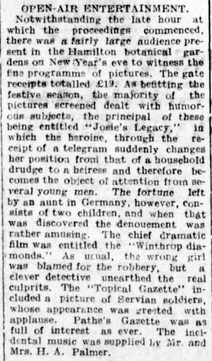 OPEN-AIR ENTERTAINMENT. (1916, January 3). Hamilton Spectator (Vic. : 1914 - 1918), p. 4. Retrieved December 30, 2013, from http://nla.gov.au/nla.news-article120408747