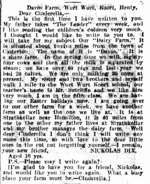 CORRESPONDENCE. (1914, June 13). Leader (Melbourne, Vic. : 1914 - 1918), p. 58. Retrieved January 27, 2014, from http://nla.gov.au/nla.news-article89313857
