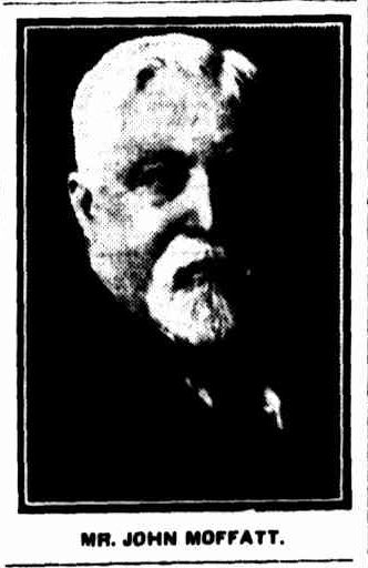 DEATH OF MR. JOHN MOFFATT. (1926, February 10). The Argus (Melbourne, Vic. : 1848 - 1957), p. 21. Retrieved February 28, 2014, from http://nla.gov.au/nla.news-article3733963