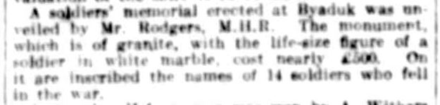 HAMILTON. (1922, June 14). The Argus (Melbourne, Vic. : 1848 - 1957), p. 15. Retrieved April 21, 2014, from http://nla.gov.au/nla.news-article4627391