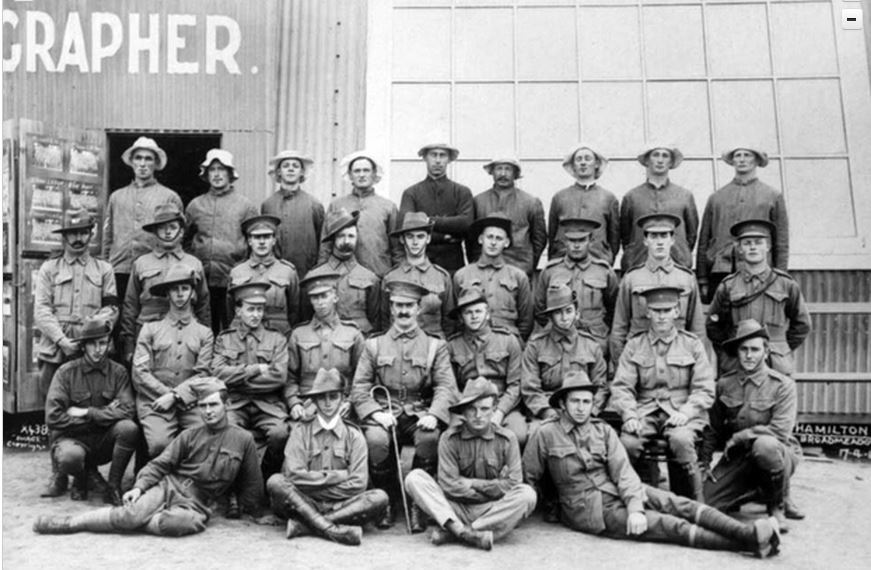 'HAMILTON BOYS' c 30 April 1915. Photo Courtesy of the Australian War Memorial. Image no.DAOD1060 https://www.awm.gov.au/collection/DAOD1060/