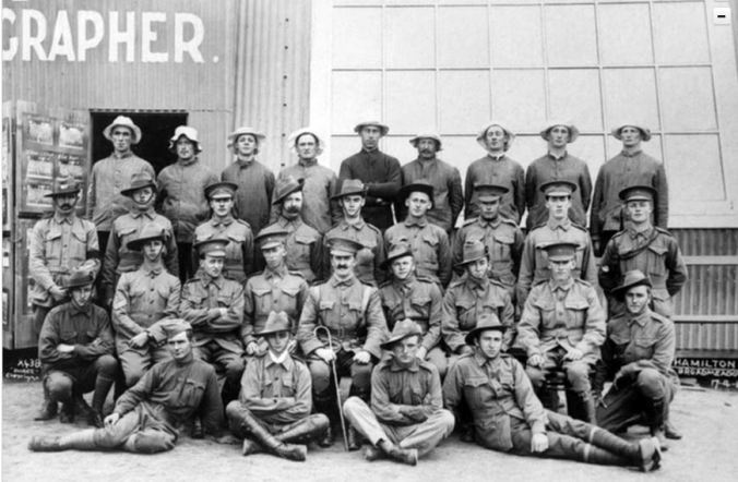 'HAMILTON BOYS' c 30 April 1915.  Photo Courtesy of the Australian War Memorial.  Image no.DAOD1060   https://www.awm.gov.au/collection/DAOD1060/