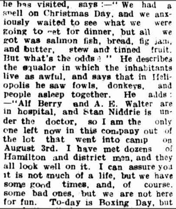"LETTERS FROM SOLDIERS." Hamilton Spectator (Vic. : 1870 - 1918) 17 Feb 1916: 4. .