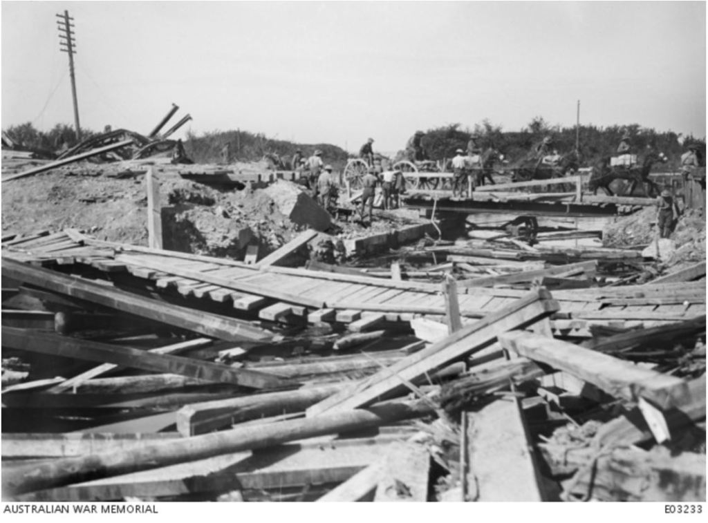 6 September 1918 Crossing the Somme at Perone. https://www.awm.gov.au/collection/E03233/