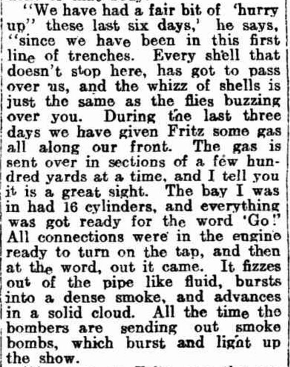 "BRITISH GAS FOR THE GERMANS" Kalgoorlie Miner (WA : 1895 - 1950) 12 September 1916 .