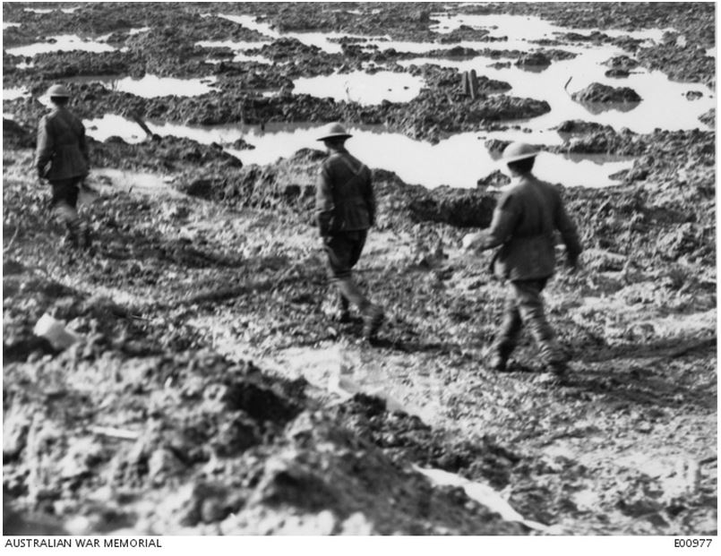 ZONNEBEKE, BELGIUM, 15 OCTOBER 1917. Image courtesy of the Australian War Memorial. Image no. E00977 https://www.awm.gov.au/collection/E00977/