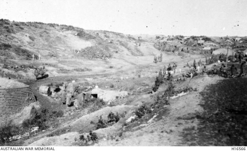 BROWNS DIP, GALLIPOLI 1915. Image courtesy of the Australian War Memorial https://www.awm.gov.au/collection/H16566/