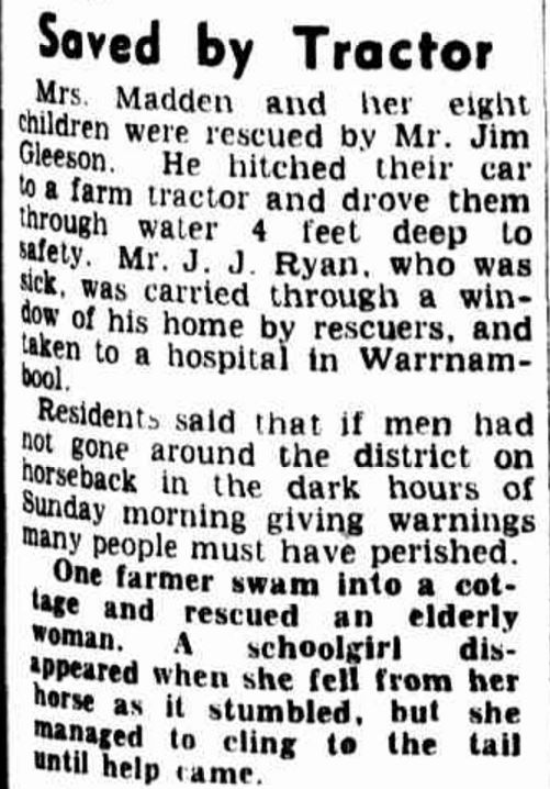 "FLOODS LEAVE TRAIL OF DESTRUCTION" The Age (Melbourne, Vic. : 1854 - 1954) 19 March 1946: .