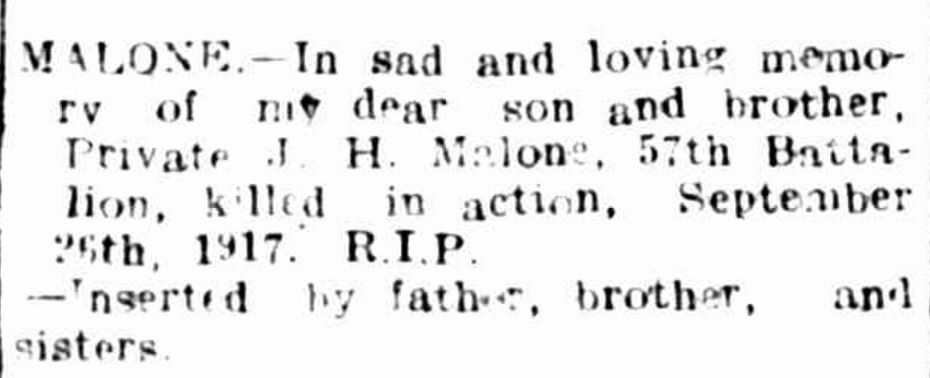 "Family Notices" Hamilton Spectator (Vic. : 1870 - 1918) 26 September 1918: 4. 6 .