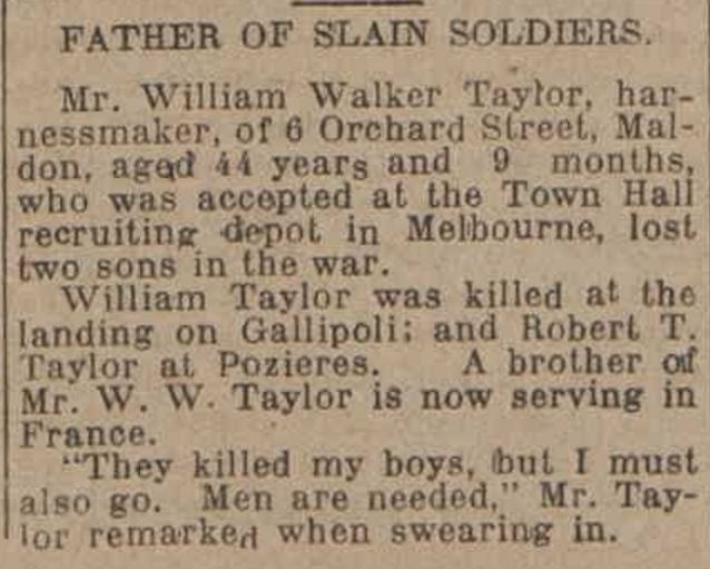"FATHER OF SLAIN SOLDIERS." The Bendigo Independent (Vic. : 1891 - 1918) 27 June 1917:.