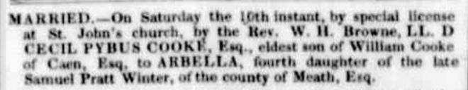 "Family Notices" Launceston Advertiser (Tas. : 1829 - 1846) 23 May 1839: 2. Web. 13 Sep 2016 .