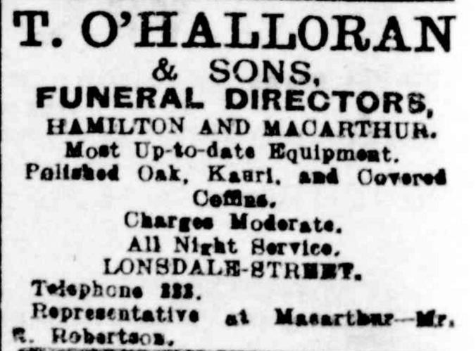 "Advertising" Hamilton Spectator (Vic. : 1870 - 1918) 3 March 1917: 8. .