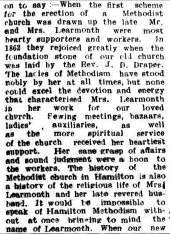 "LATE MRS. PETER LEARMONTH." Hamilton Spectator (Vic. : 1870 - 1918) 8 December 1913: .