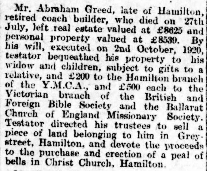 "ABOUT PEOPLE." The Age (Melbourne, Vic. : 1854 - 1954) 1 November 1926 .